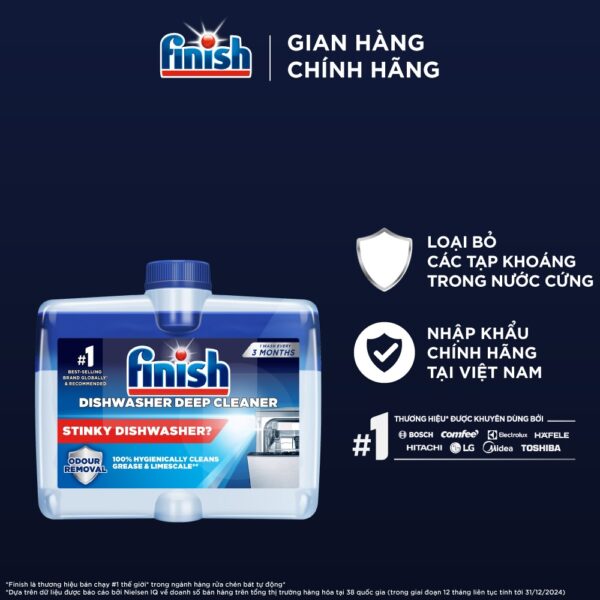 Dung Dịch Tẩy Rửa Máy Rửa Chén Bát Finish Dishwasher Deep Cleaner 250ML